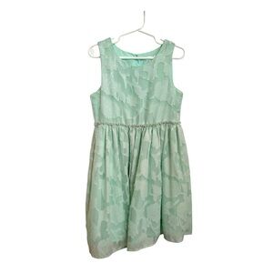 Girls Tahari Light Green  Full Eyelet Dress Size 6